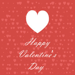 Happy Valentine's day card on a red background