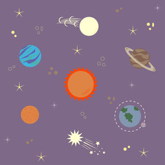 solar system, planets, comets, stars