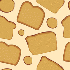 Seamless pattern with sliced bread