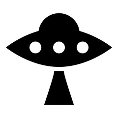 UFO icon - Flat design, glyph style icon - Filled black
