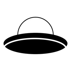 UFO icon - Flat design, glyph style icon - Filled black