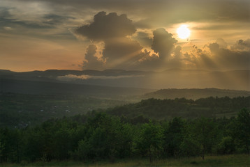 Sun Rays in the Carpathians