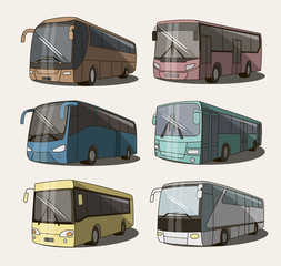 Bus icons set © egorka87
