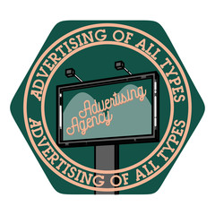 Color vintage advertising emblem