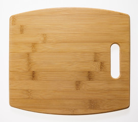 Bamboo cutting Board on a white background.
