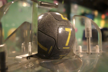 Lottery balls during extraction