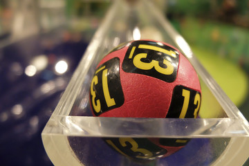 Lottery balls during extraction