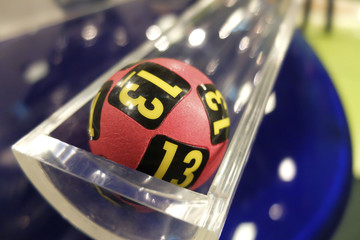 Lottery balls during extraction