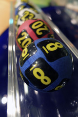 Lottery balls during extraction