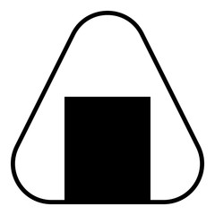 Onigiri icon - Flat design, glyph style icon - Filled black