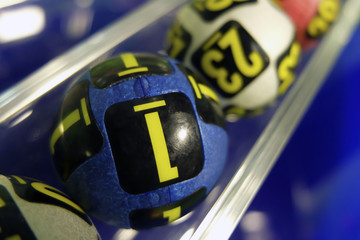 Lottery balls during extraction