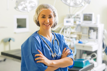 Happyt surgeon in operation room