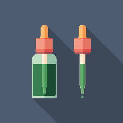 Euro e-liquid bottle flat square icon with long shadows.