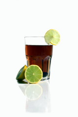 Glass of tea with lemon