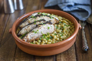 Pork belly with white beans