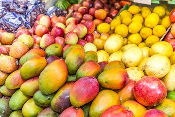 Fresh fruits for sale on Curitiba's Municipal Market. 