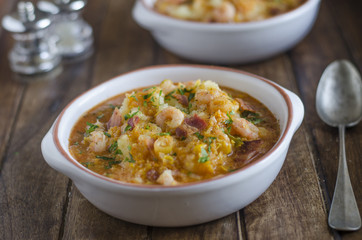 Chowder with mashed potatoes
