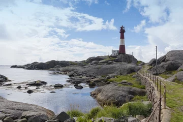 Selbstklebende Fototapeten Skandinavien Leuchtturm Eigersund - Norwegen  © Pilipipa