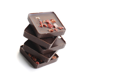 Stack of chocolate pralines