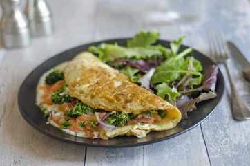 Smoked salmon omelet