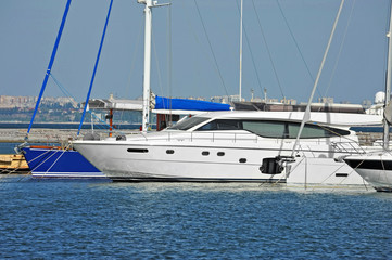 Fototapeta premium Motor yacht in jetty