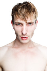 Obraz premium handsome shirtless young man posing in studio