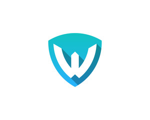 Initial Letter W Shield Logo Design Element