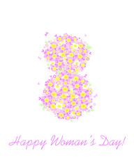 Beautiful bouquet with pink daisy for 8 March