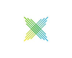 Initial Letter X Line Logo Design Element