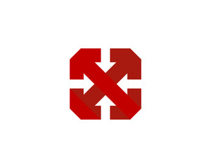 Initial Letter X Arrow Point Logo Design Element