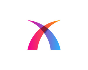 Initial Letter X Modern Abstract Logo Design Element