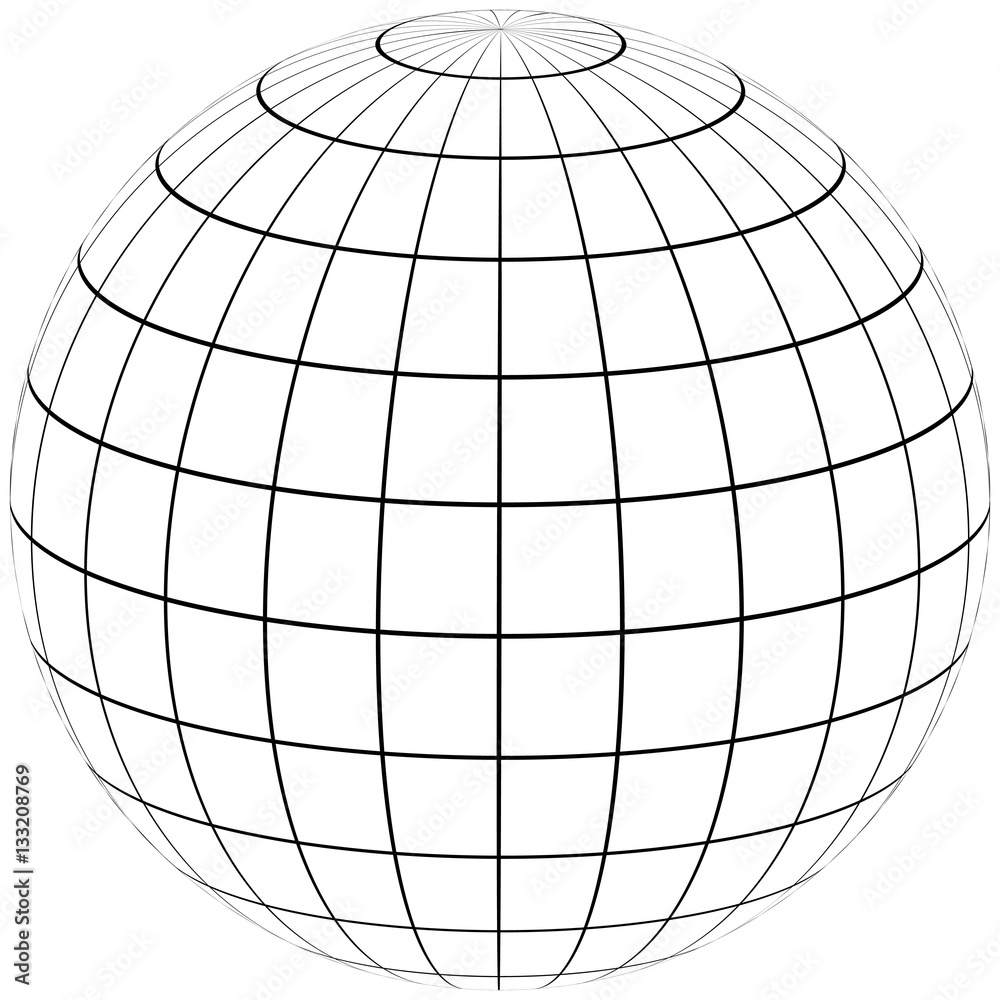 Poster graticule globe meridian and parallel