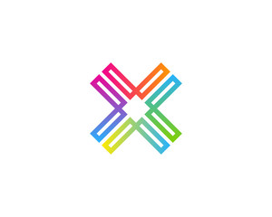 Initial Letter X Infinite Shape Loop Logo Design Element