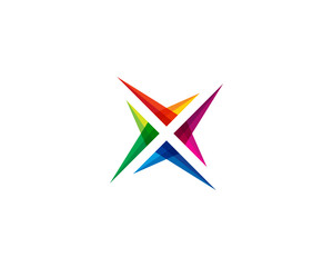 Initial Letter X Modern Abstract Shape Logo Design Element