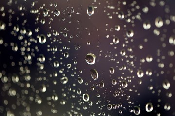 Raindrops against night