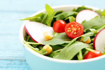 Vegetarian and dieting food with salad