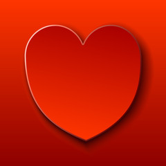 Fototapeta na wymiar Red card for Valentine red heart. Vector