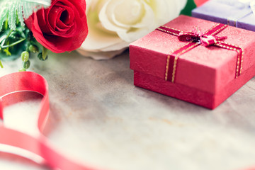 Roses and a hearts on board, Valentines Day background, wedding