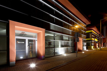 modern office building at night