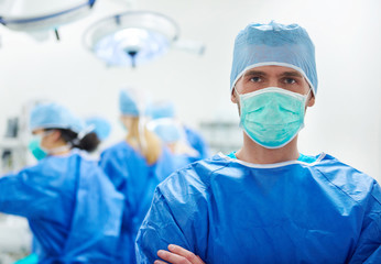 Fototapeta na wymiar Portrait of surgeon in the operating room