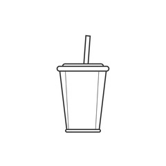Soda with straw line icon