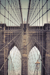 Fototapeta premium Detail Of New York Brooklyn Brige