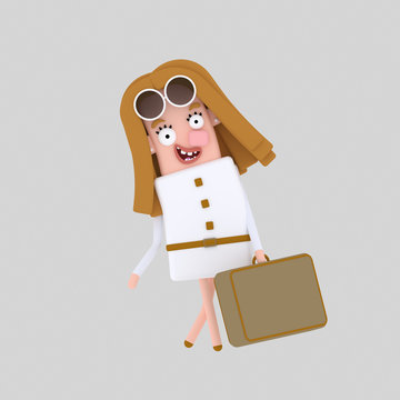 Young girl with suitcase
Easy combine! Custom 3d illustration contact me!