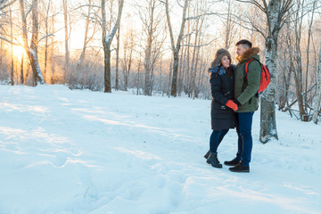 Young couple resting in park