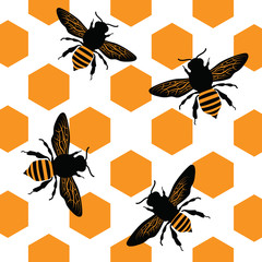 Bee_on_hexagons