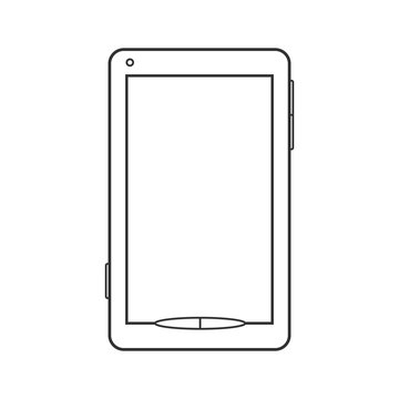 black and white tablet device simple outline clip art preview