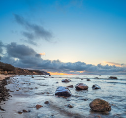 Sunrise over Baltic Sea on island Rugen, Germany