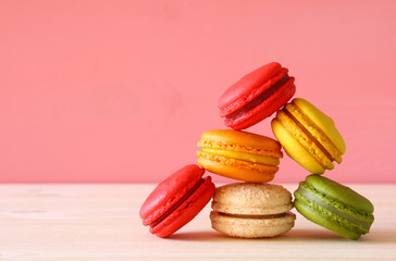 Image of colorful macaron or macaroon