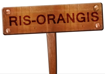 ris-orangis road sign, 3D rendering