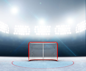 Fototapeta premium Ice Hockey Goals In Stadium